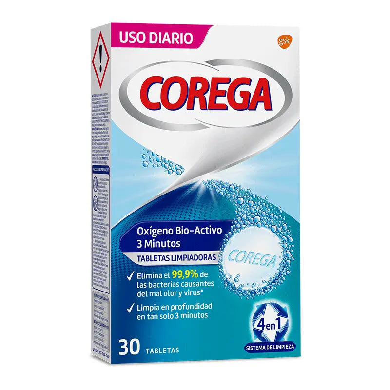 Corega Oxygen Biactive, 30 Tablets