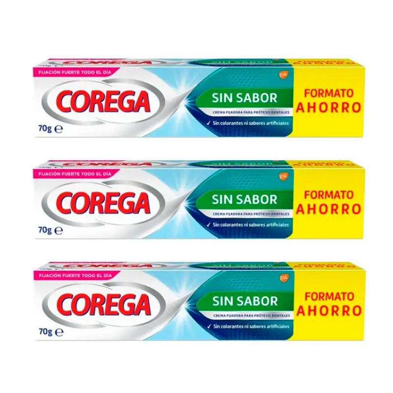Corega Triplo Extra Fort Sans Saveur, 3 x 70 grammes