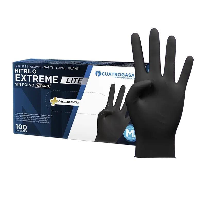 Cuatrogasa Nitrile Glove Extreme Lite Black M, 100 unités