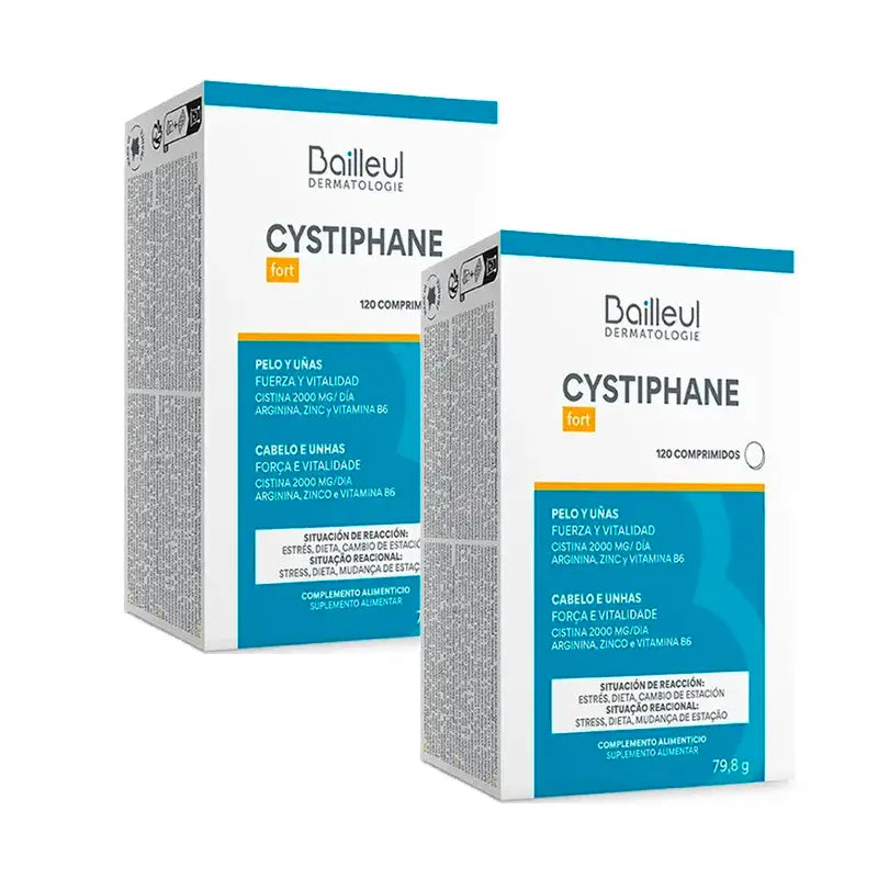 Cystiphane Biorga Chute de cheveux, Pack 2 x 120 comprimés