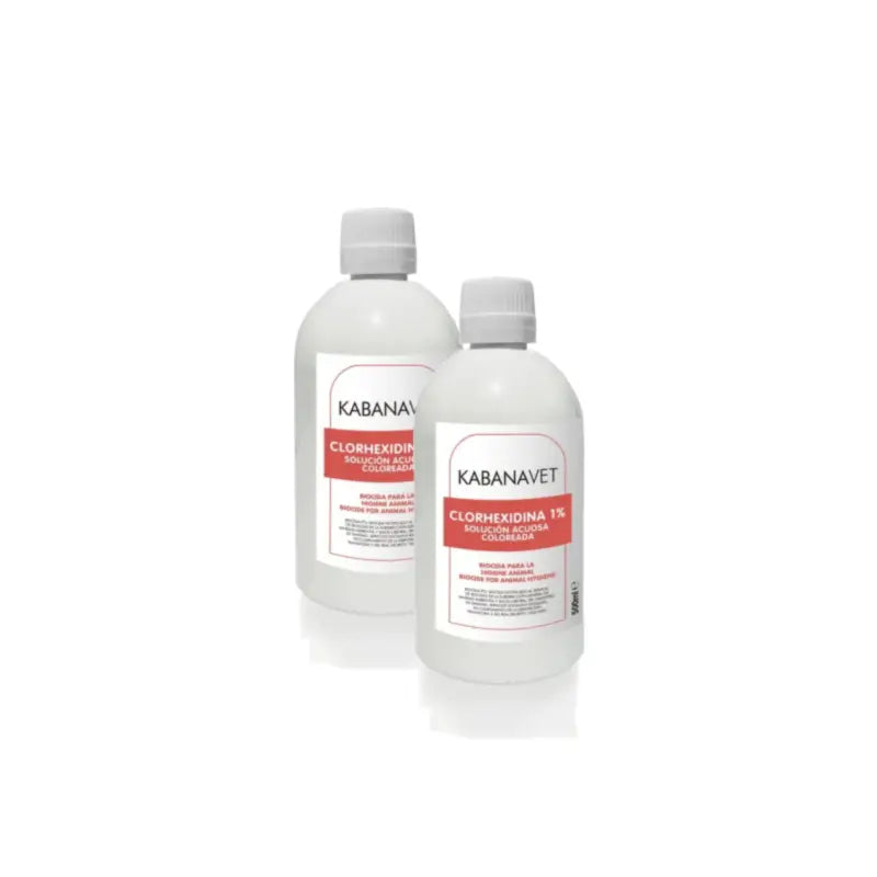 Desinclor (rouge) Solution antiseptique à base de chlorhexidine à 1 % à usage vétérinaire, lot de 2 x 500 ml