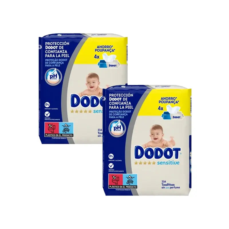 Lingettes Dodot Sensitive, 2x216 pièces