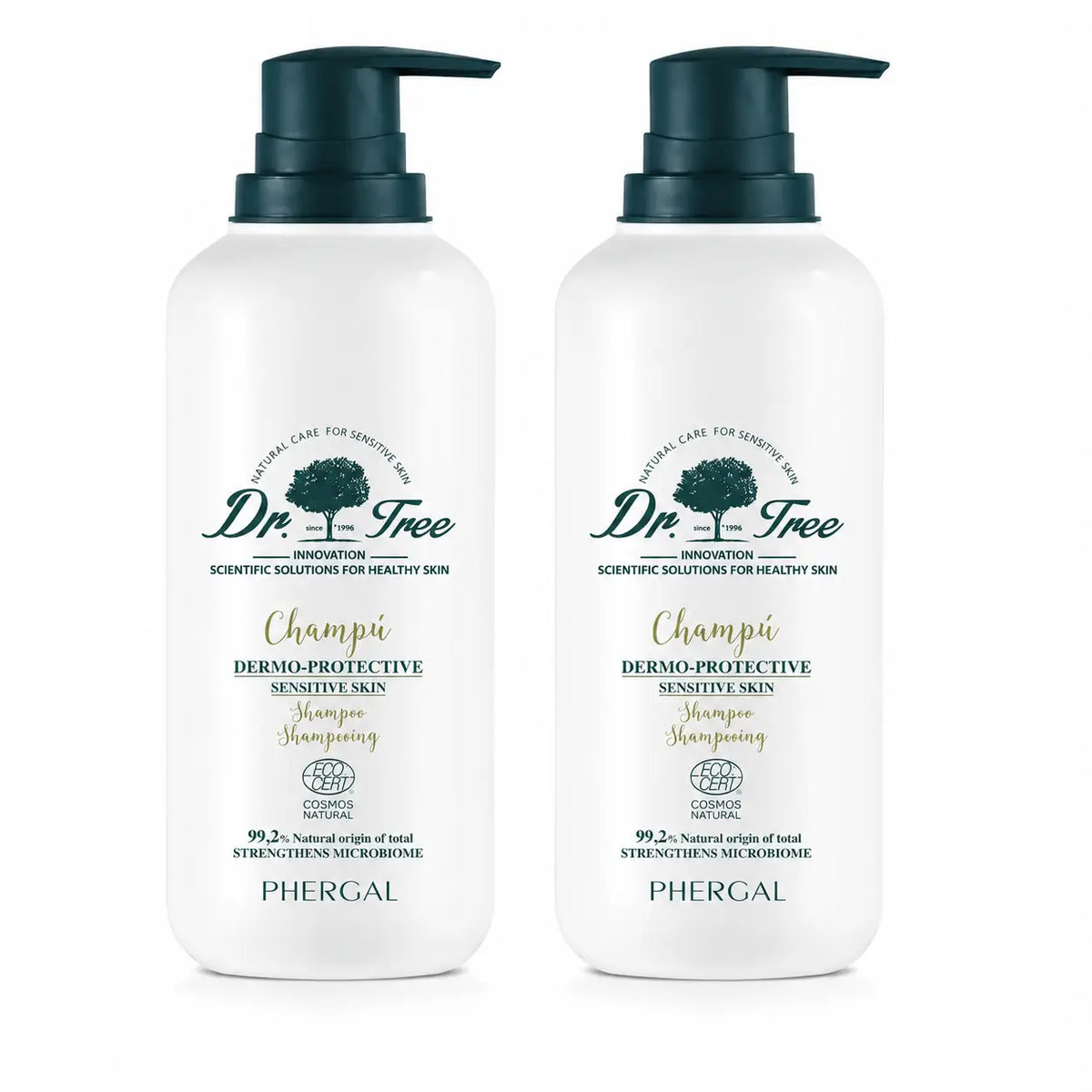 Tree Natural Shampooing dermo-protecteur pour cuir chevelu sensible 400ml, pack 2