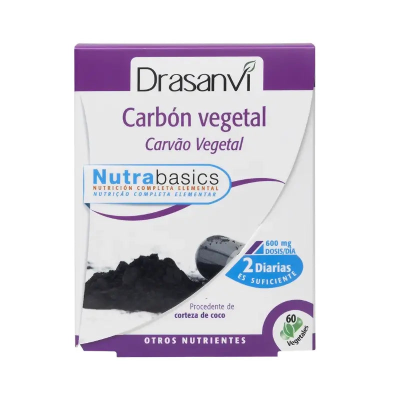 Drasanvi Vegetable Carbon 60 Capsules Nutrabasicos Drasanvi Bouteille