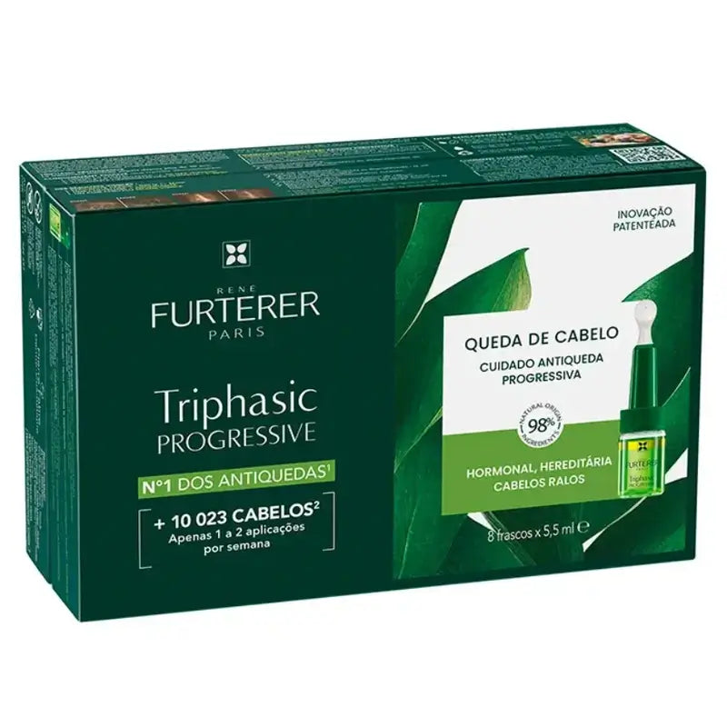 Rene Furterer Perte de cheveux progressive triphasique, Pack 2 x 8 flacons