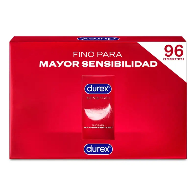 Durex Sensitive Condoms Soft Sensitive pour une sensibilité accrue, paquet de 96 unités