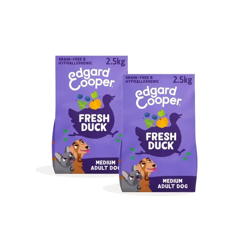 Edgard & Cooper Croquettes pour chiens adultes de taille moyenne au canard, lot de 2 x 2,5 kg