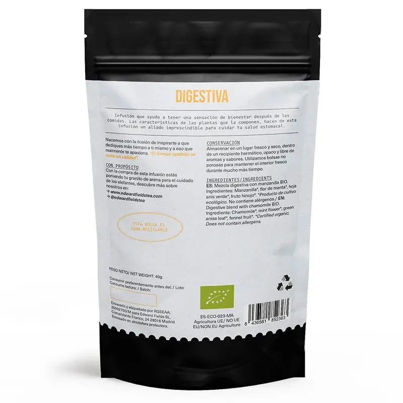 Edward Fields Tea Digestive Infusion With Organic Chamomile Bulk 25 Cups Tea Tea Tea , 40 grammes