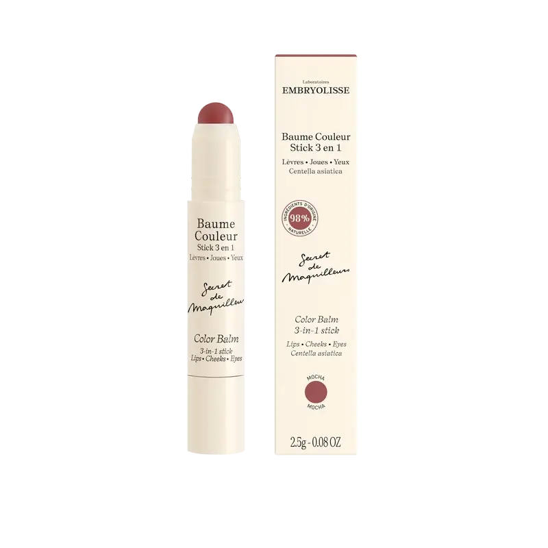 Embryolisse Baume Couleur Stick 3-En-1 Moka, 2,5 gr