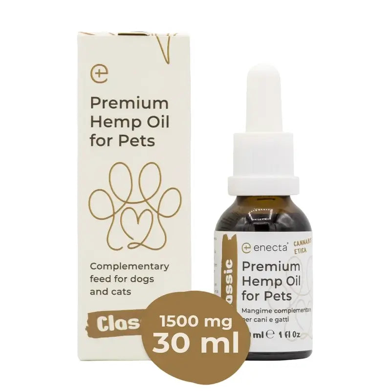 Enecta Huile de chanvre pour animaux de compagnie 1500 mg, 30 ml