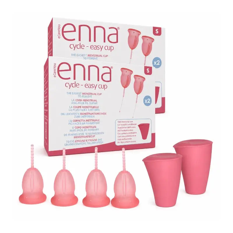 Enna Cycle Easy Coupe Menstruelle Taille S, 2 coupes + boîte stérilisée, Pack 2 pcs.