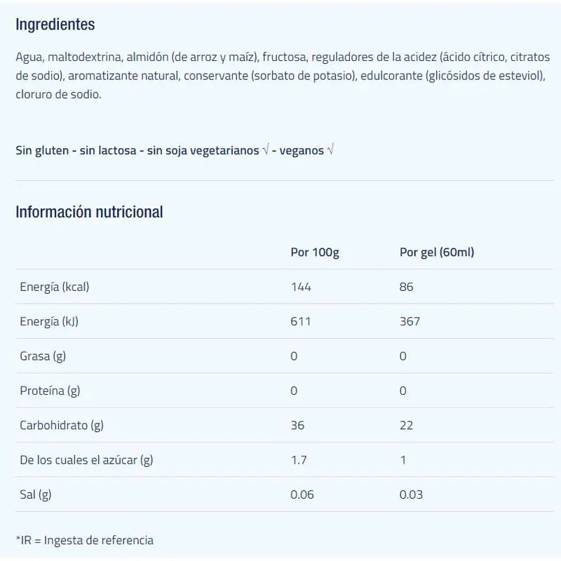Etixx Isotonic Energy Gel Apple Flavour 12Ud.