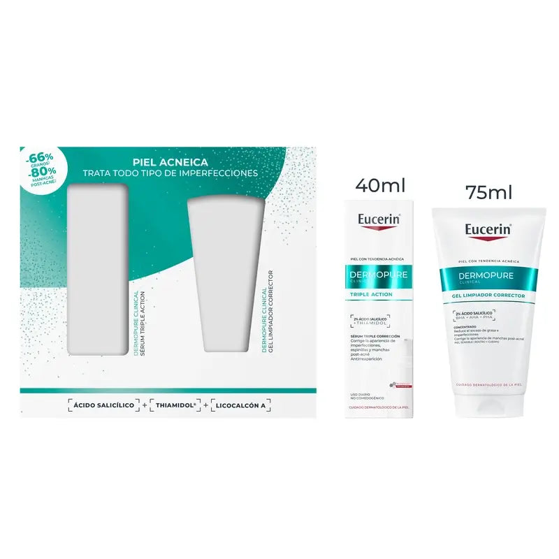 Eucerin Pack Dermopure Triple Action Serum 40Ml + Corrective Cleansing Gel 75Ml