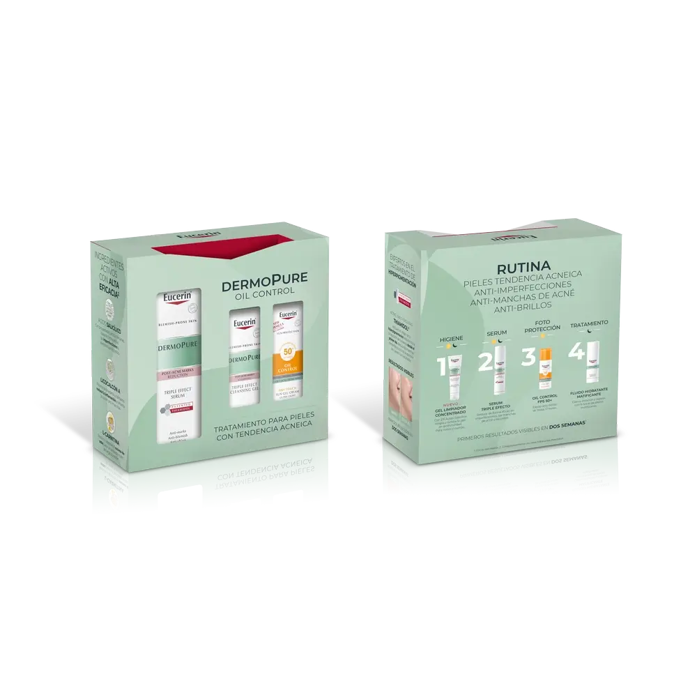 Eucerin Pack Dermopure Triple Effect Serum + Mini Sun Face Oil Control +Mini Triple Effect Gel 20ml