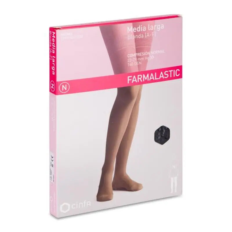 Farmalastic Media Larga Normal, Negra, Talla Reina