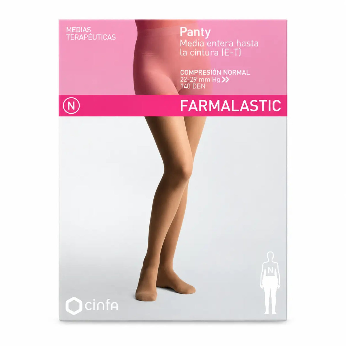 Collant de compression Farmalastic Normal Compression Camel, Large Size
