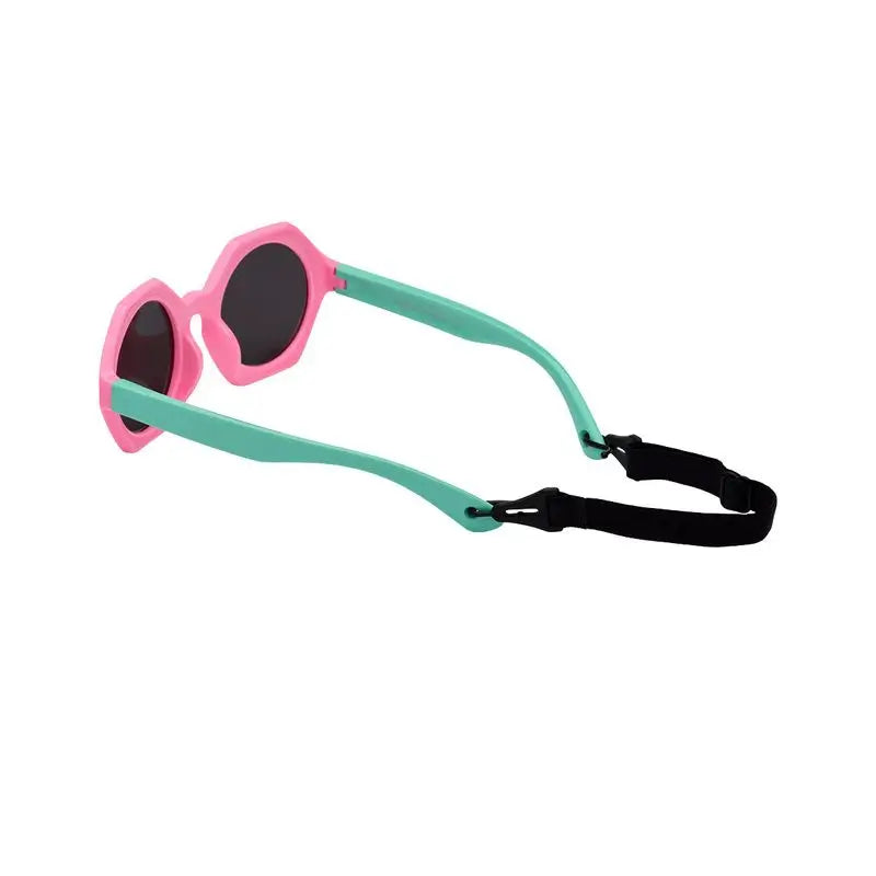 Farmamoda Lunettes de soleil polarisées pour enfants, vertes et roses, 25 gr