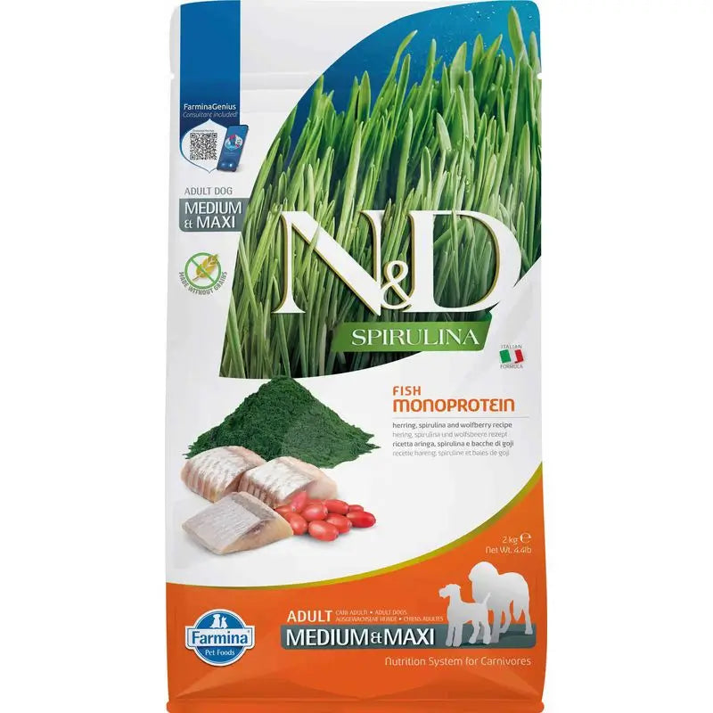 Farmina N&D Dog Spirulina Medium Maxi 2Kg Hareng