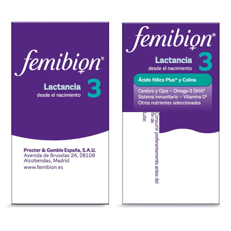 Femibion 3 Lactation Grossesse avec Acide Folique et Vitamines, 28 Comprimés