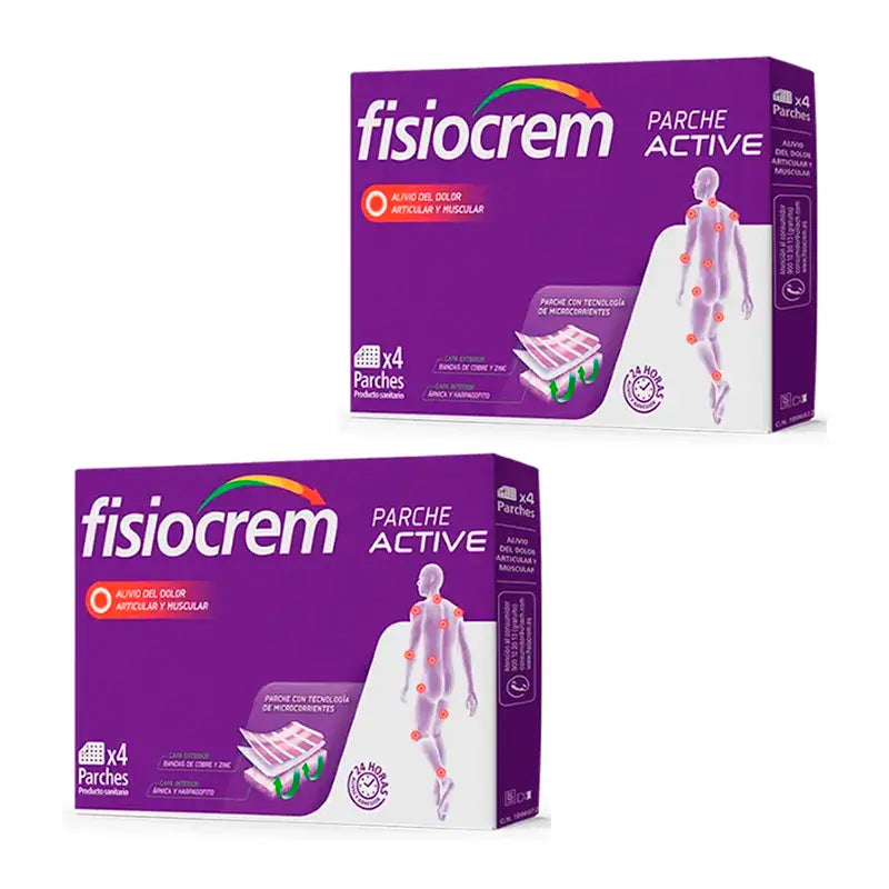 Fisiocrem Active Patch , Pack 2 x 4 patchs 7X9,5Cm
