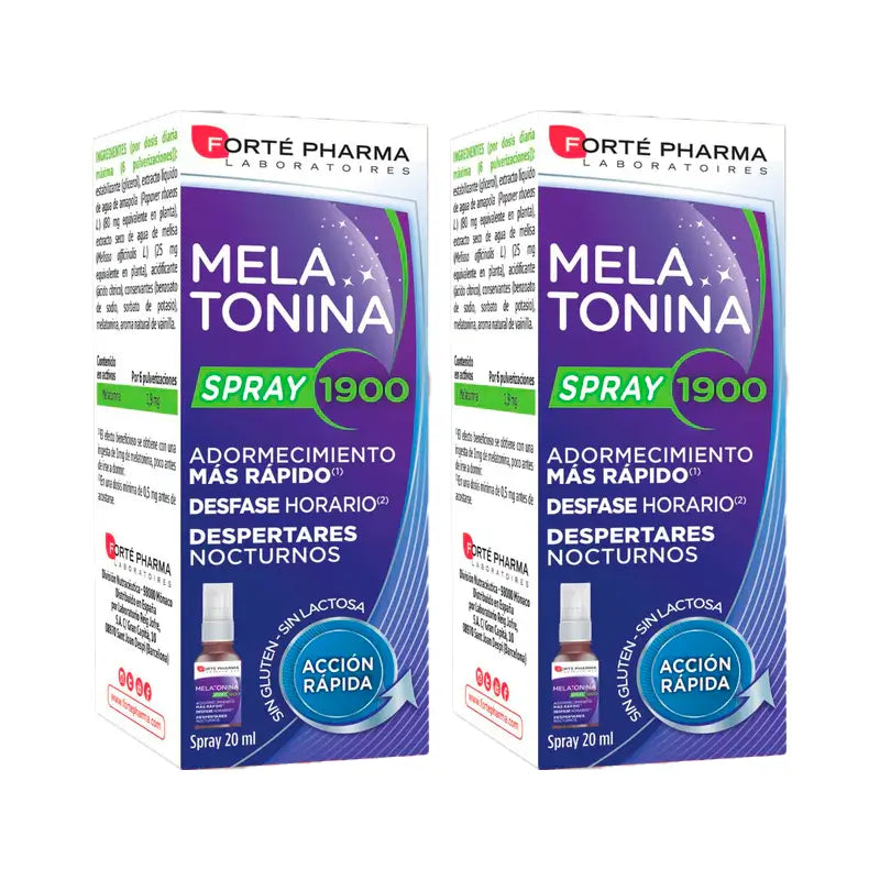 Forté Pharma Duplo Mélatonine Spray 1900, 2 x 20ml