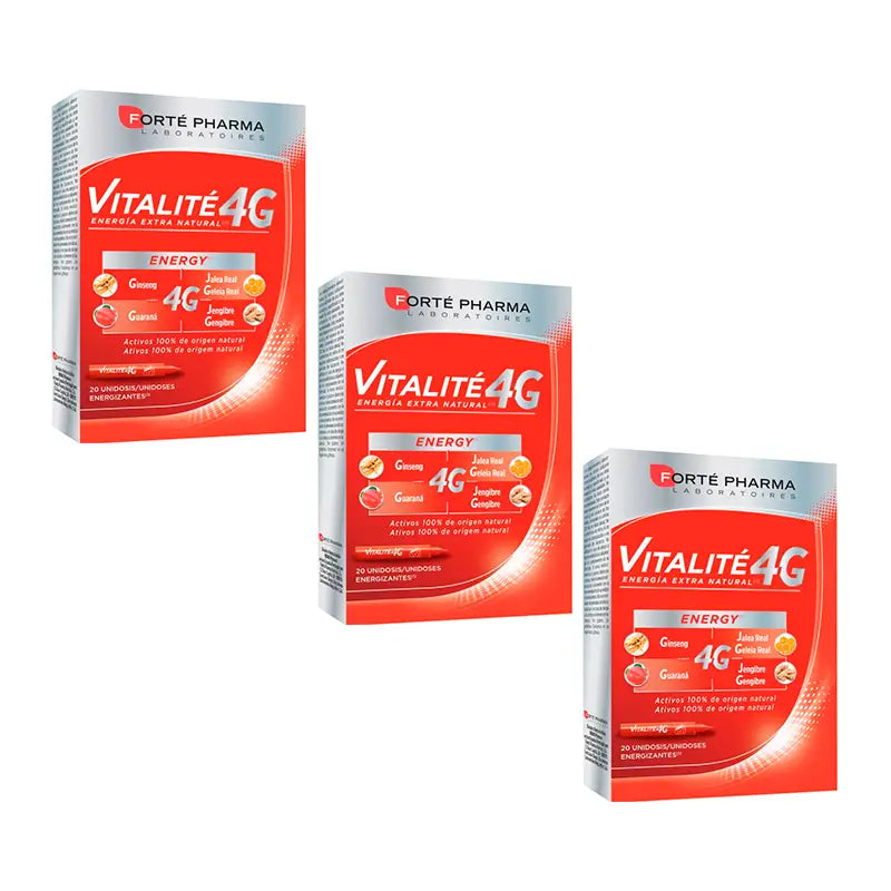 Forté Pharma Triplo Energy Vitalite 4 g, 3 x (20 unidoses x 10 ml)