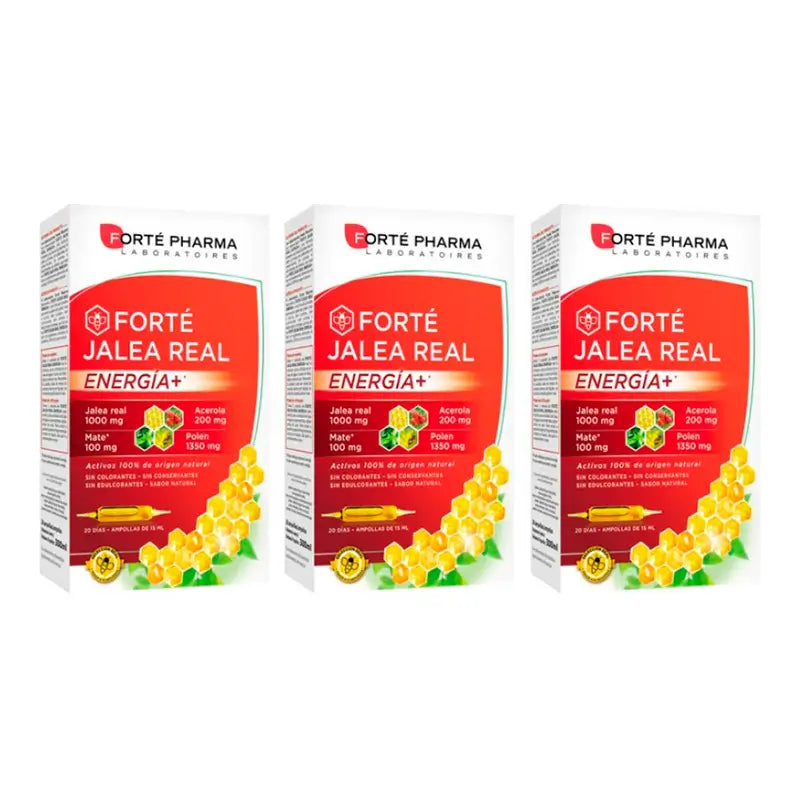 Forté Pharma Triplo Forté Royal Jelly Energy+, 3 x 20 phials