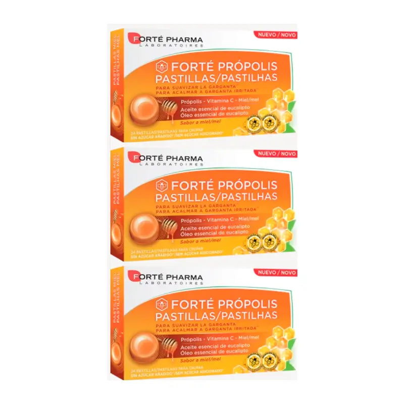 Forté Pharma Triplo Forté Pastilles au miel de propolis, 3 x 24 pastilles