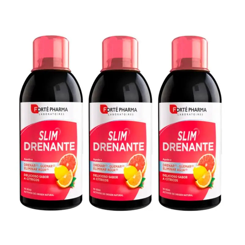Forté Pharma Triplo Slim Drainant Saveur Agrumes, 3 x 500 ml