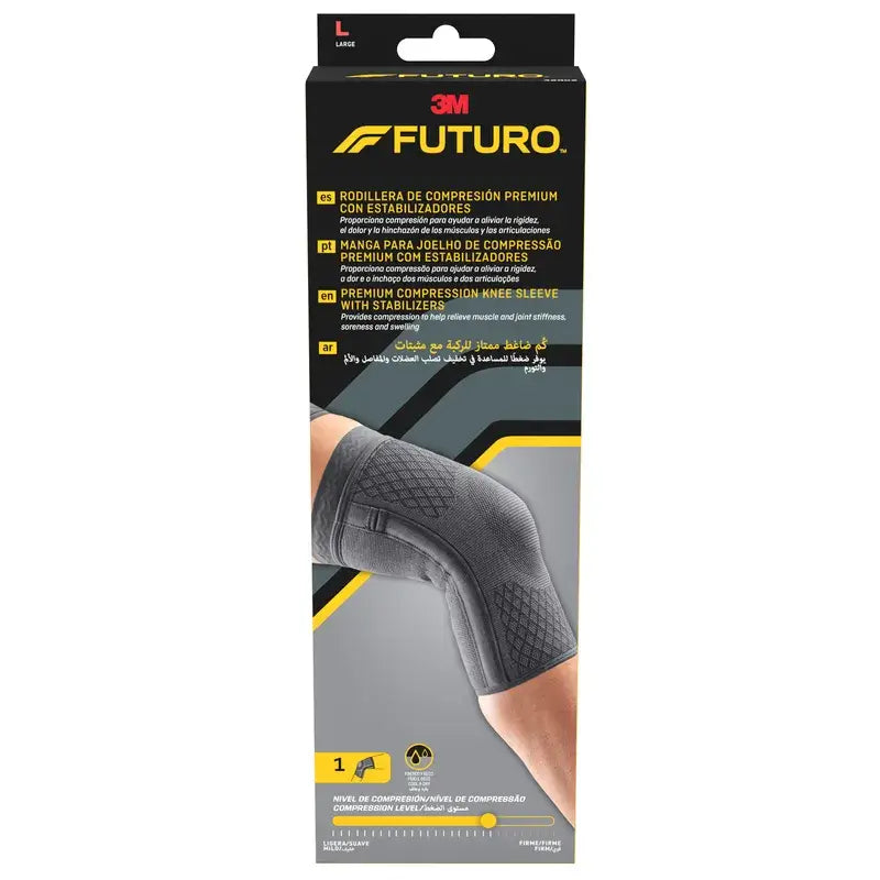 Futuro™ Premium Genouillère de compression avec stabilisateurs L (43.1 - 49.5 Cm), 1 pièce