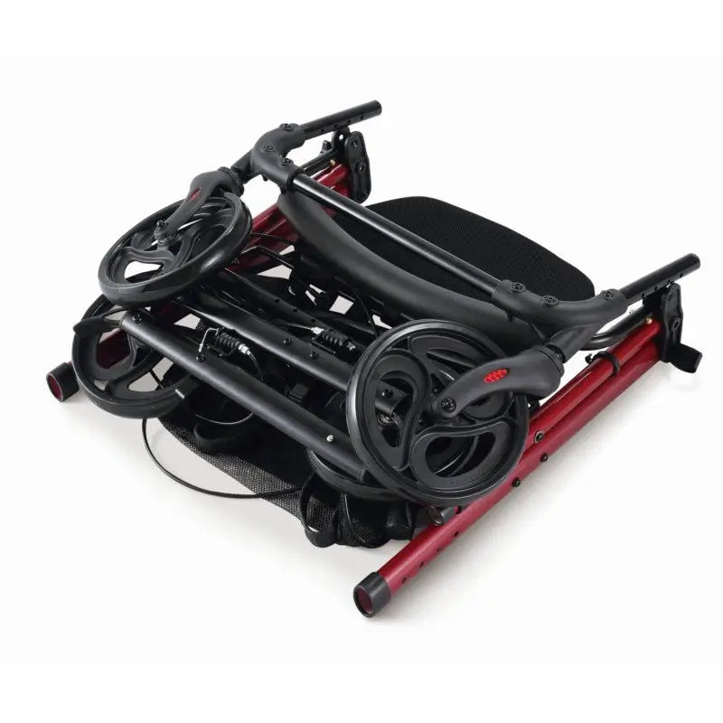Rollator García 1880 en aluminium avec siège réglable en hauteur (rouge)