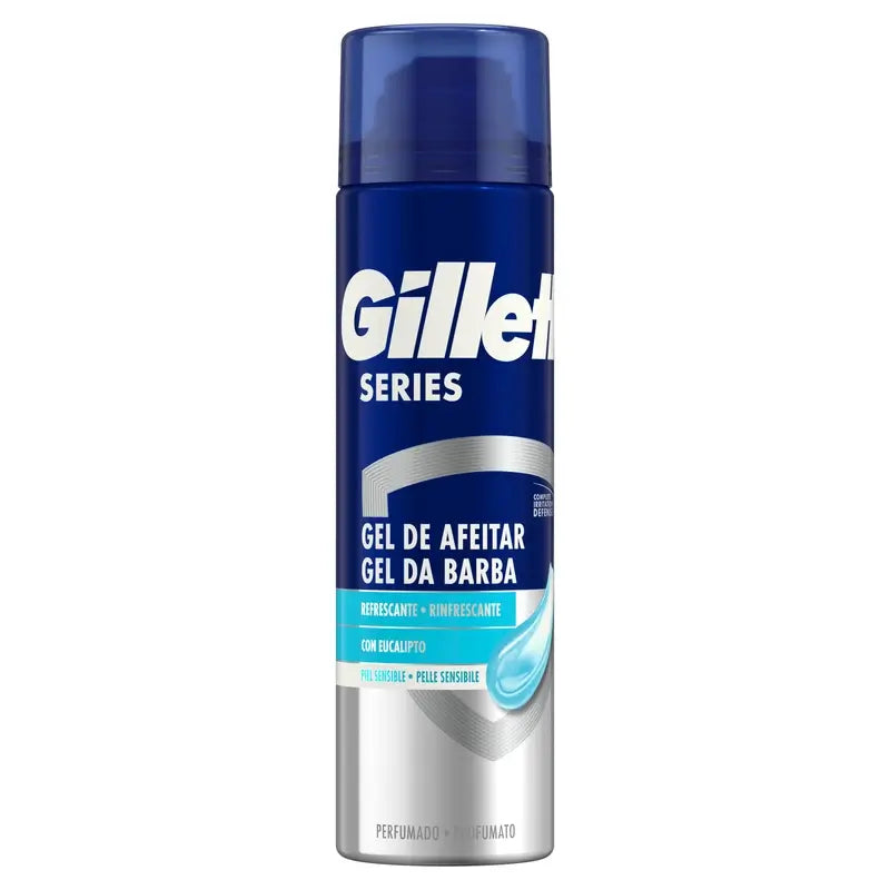 Gel de rasage rafraîchissant à l'eucalyptus pour hommes Gillette Series, 200 ml