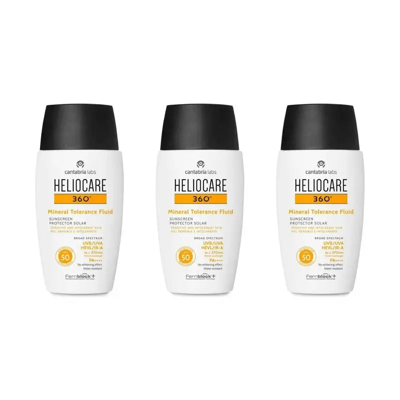 Heliocare 360º Mineral Tolerance Fluid Spf50, 3X50 Ml