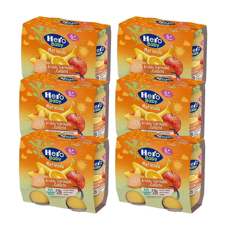 Hero Baby Pack Snack Pack Biscuits aux fruits assortis, 6 X 2X190 Gr