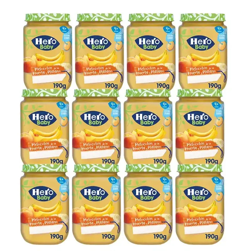 Hero Baby Pack Pêche Banane, 12 X 190 Gr