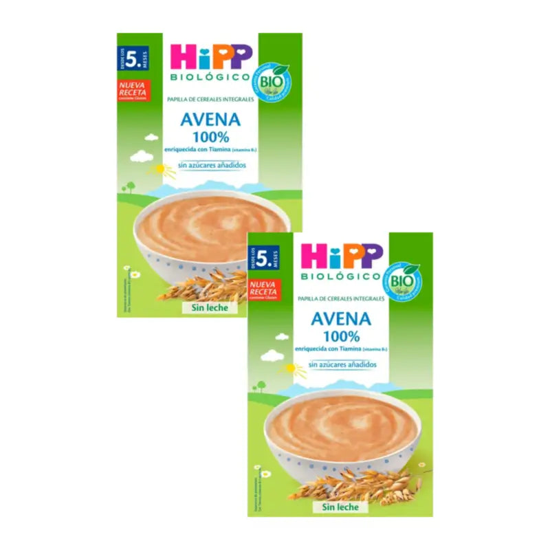 Hipp 100 % avoine – Bouillie de céréales bio, lot de 2 x 200 grammes