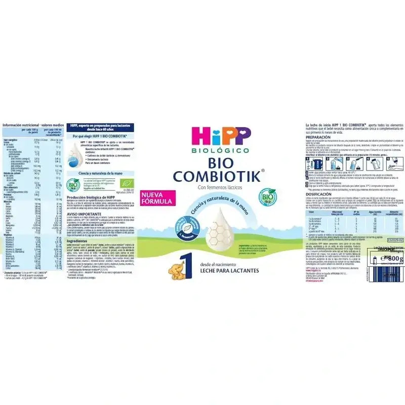 Hipp Combiotik 1, Lait de démarrage, 4X800 Gr