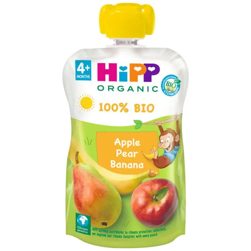 Hipp Pouches De Manzana Pera Y Plátano Bio, 100 G