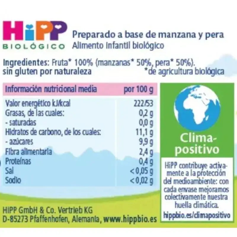 Hipp Bio Bocal Pomme & Poire, 125 g