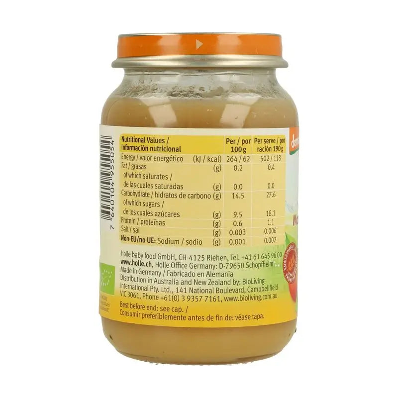 Pot de pommes et de pêches Holle, 6 unités