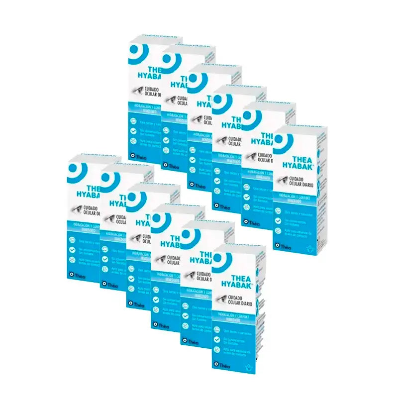 Hyabak Gouttes pour les yeux Solution pour les yeux, paquet de 12 x 10 ml