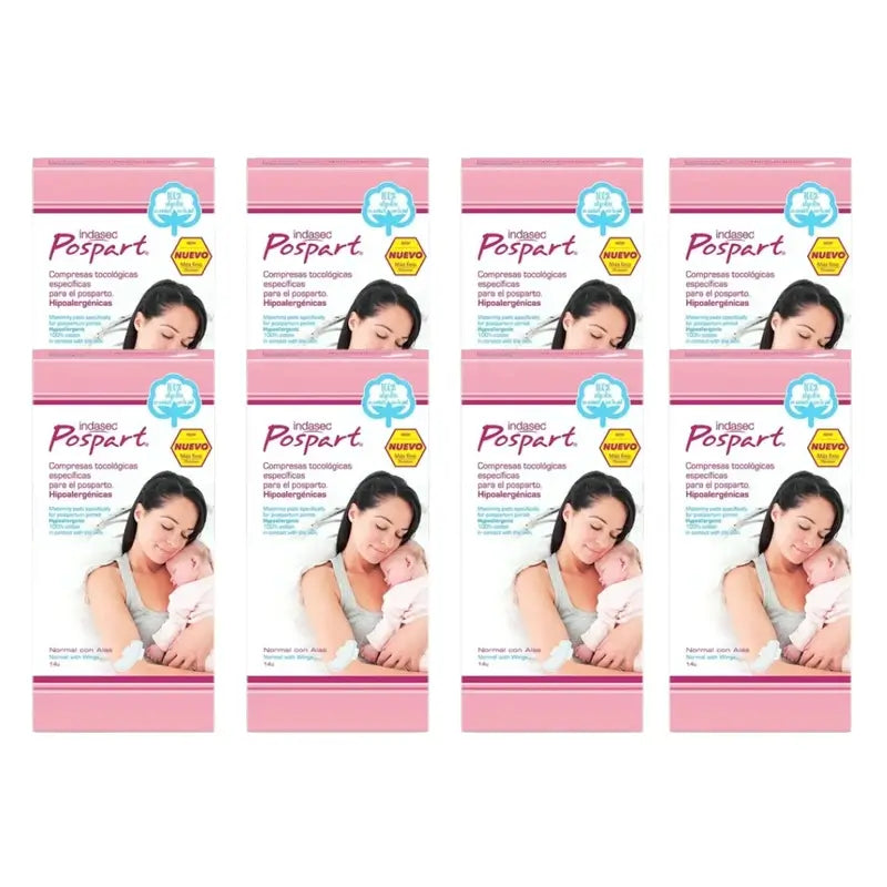 Indasec Pospart Normal Pad With Wings , 8 x 14 unités