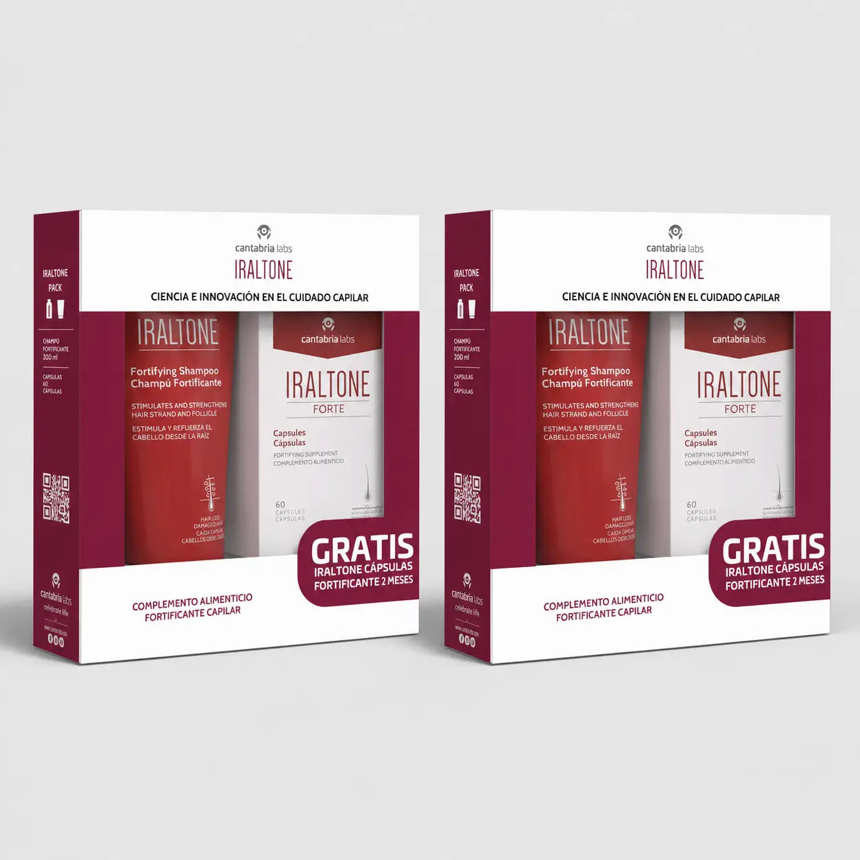Iraltone Forte Capsules + Minitalla Shampooing Fortifiant 75 Ml Paquet cadeau 2