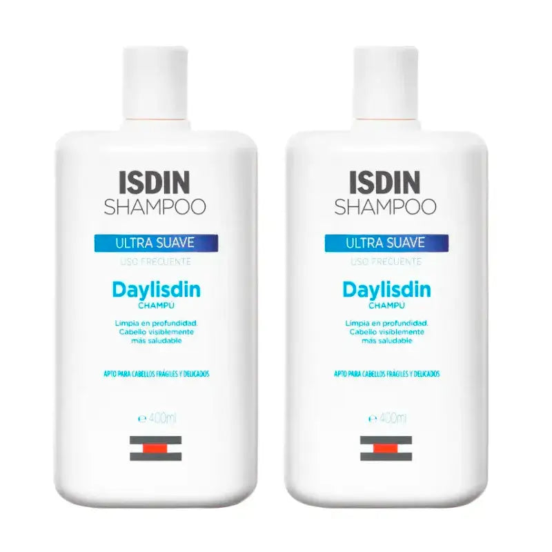 Isdin Daylisdin Shampooing Ultrasoft, paquet de 2 x 400 ml