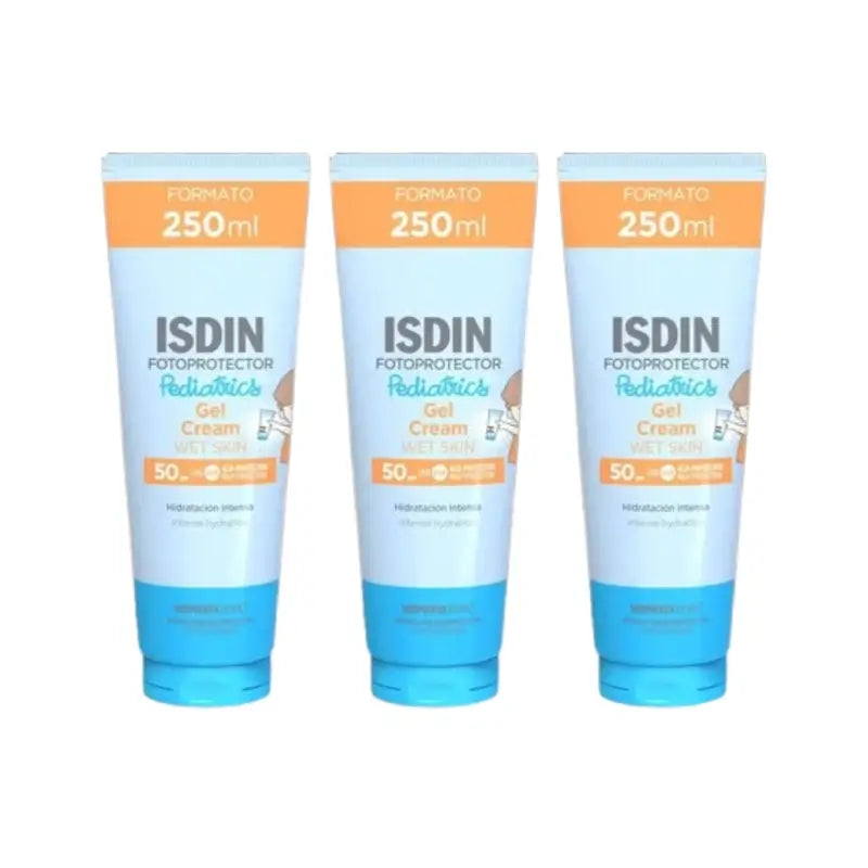 Isdin Fotoprotector Pediatrics Wet Skin Gel Cream Spf 50+, 3X250 Ml