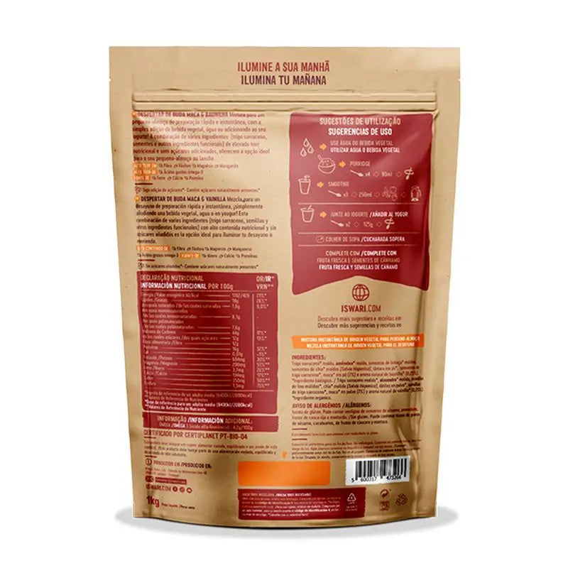 Iswari Buddha Awakening Maca-Vainilla 360Gr. Bio