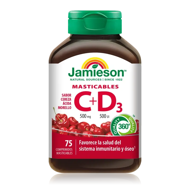 Jamieson Vitamine C+ D3 500Mg 500Ui , 75 Comprimés à croquer