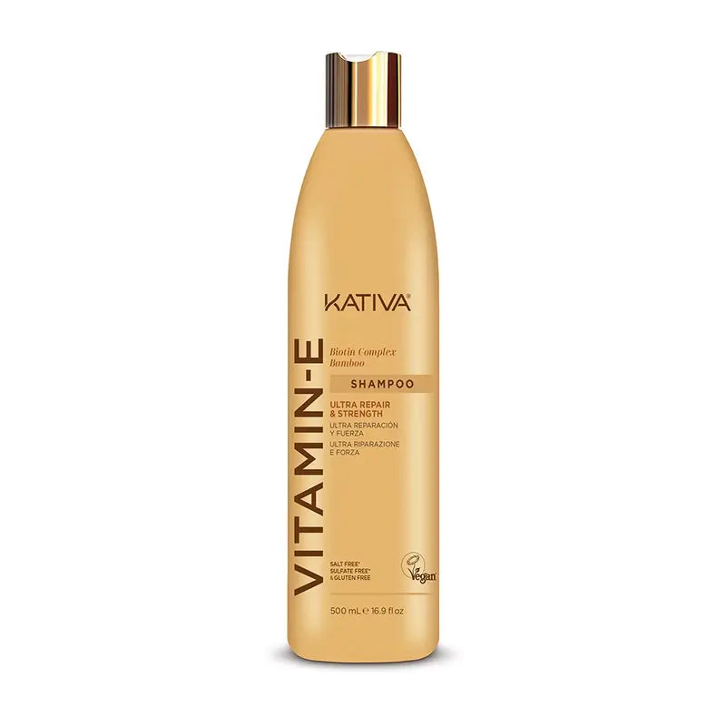 Kativa Shampooing Vitamine E Biotine Bambou, 500 ml