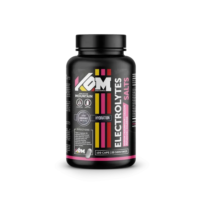 Kom Endurance Hydration Sports Nutrition, bouteille de 100 gélules d'électrolytes