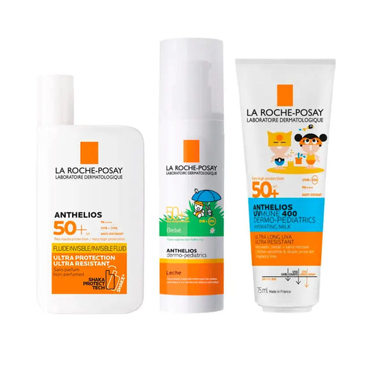 La Roche Posay Anthelios Baby Pack Spf50+ 50Ml + Crème Hydratante Enfant Spf50+ 250Ml + Uv-Mune 400 Fluide Spf50+ 50Ml